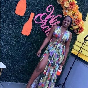 Bronx and Banco Blue Green Halter Sundress